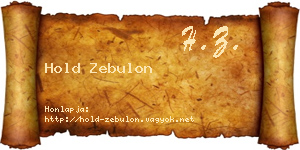 Hold Zebulon névjegykártya
